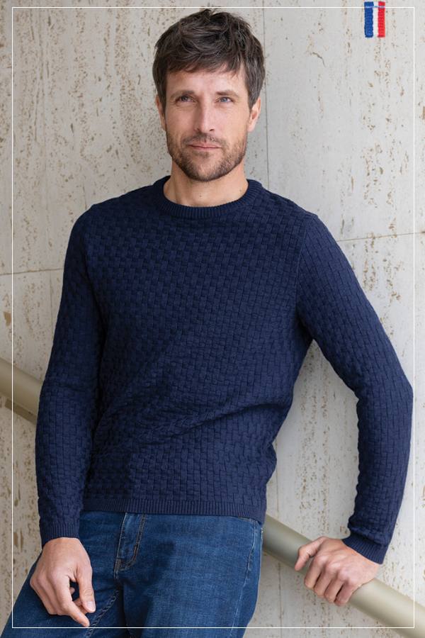 Pull homme 6918 bleu amiral